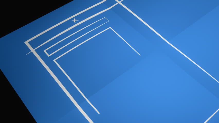 Stylized Interface Design Process Blueprint Animation