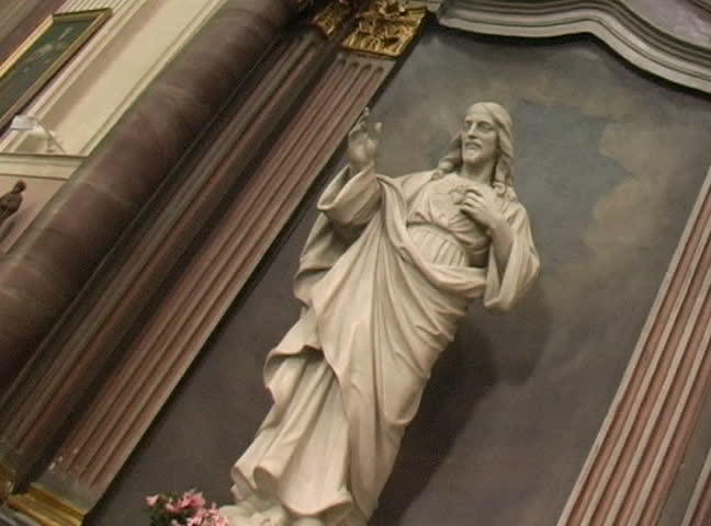 Jesus statue in the church