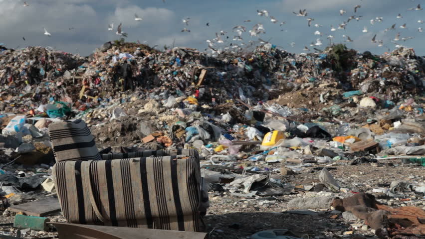 old chair at the landfill