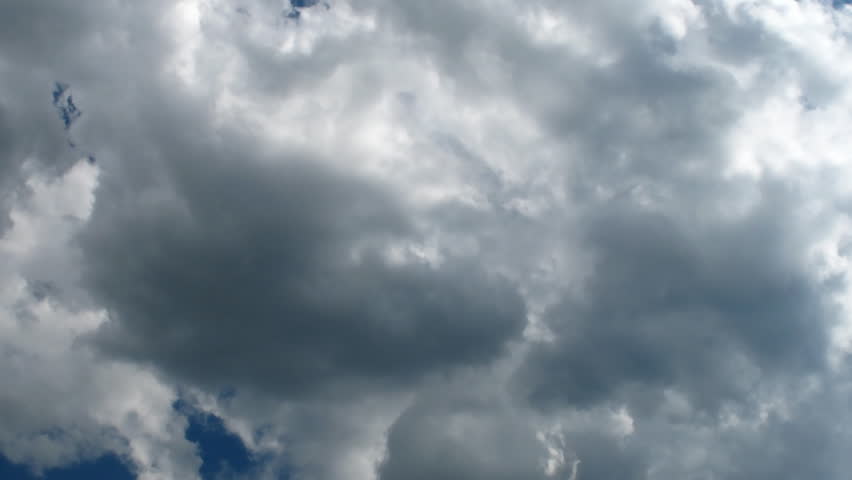 Time lapse just fast moving clouds and blue sky