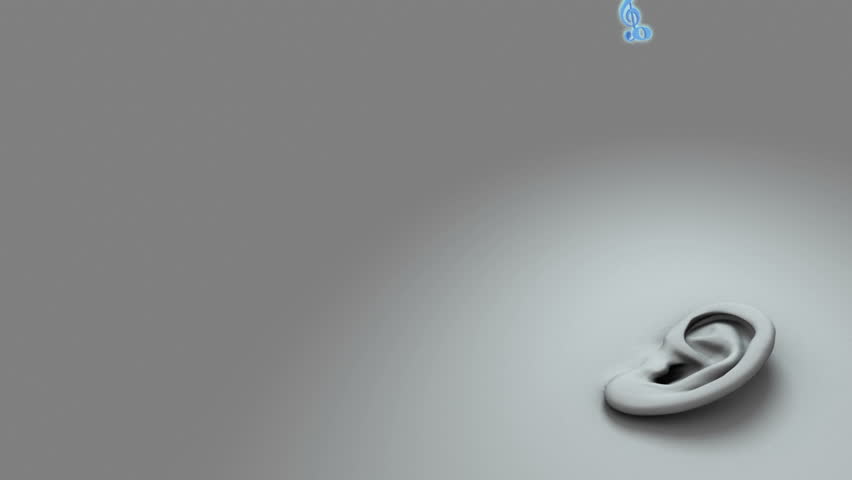 blue music notes flying and twisting towards ear. Two 15s clips: top to bottom and left to right (should be quite easy to color key and use on your own background)