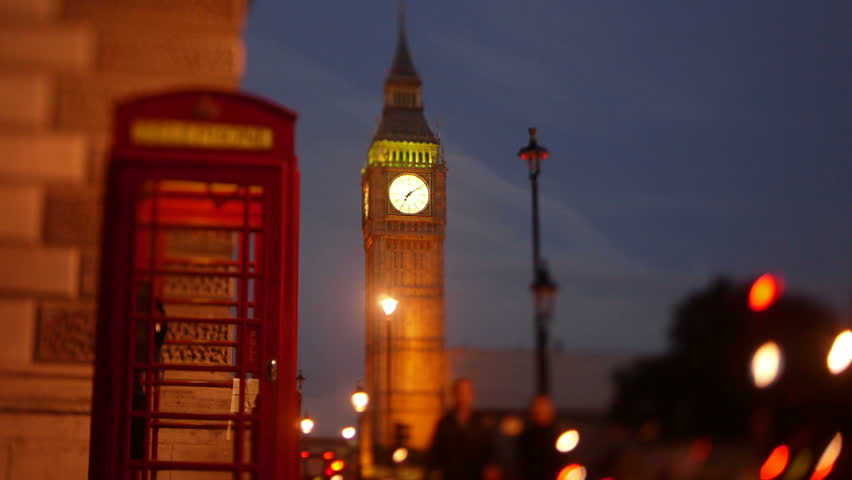 Big Ben Parliament square London night Tilt shift