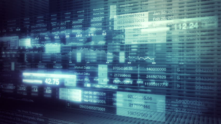 Stock Market Tickers Smooth Camera Pan