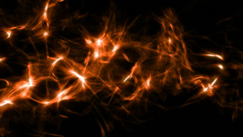 Simulated Red, Orange And Yellow Lightning Background Stock Footage