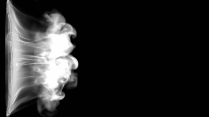 Abstract blue smoke or gas stream, slow motion. Alpha channel is included