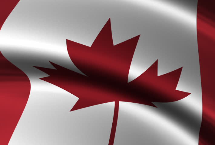 Seamless Canadian flag loop.