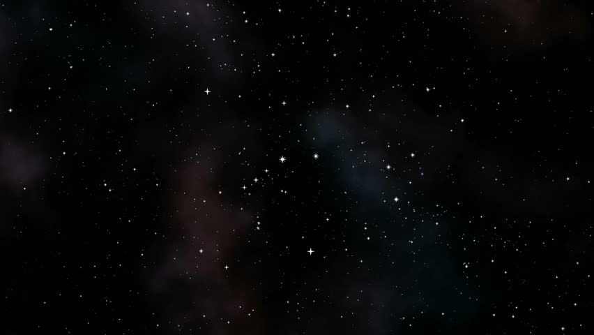 A night sky with a twinkling star field. 