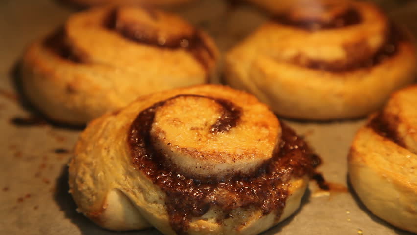 A detail of raw cinnamon buns - very shallow depth of field