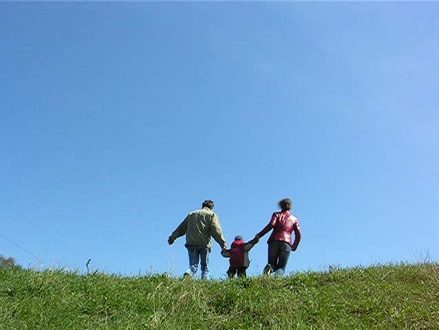 family on meadow