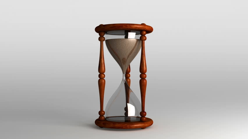 An looping hourglass to depict time passing, waiting or the approach of a deadline. 