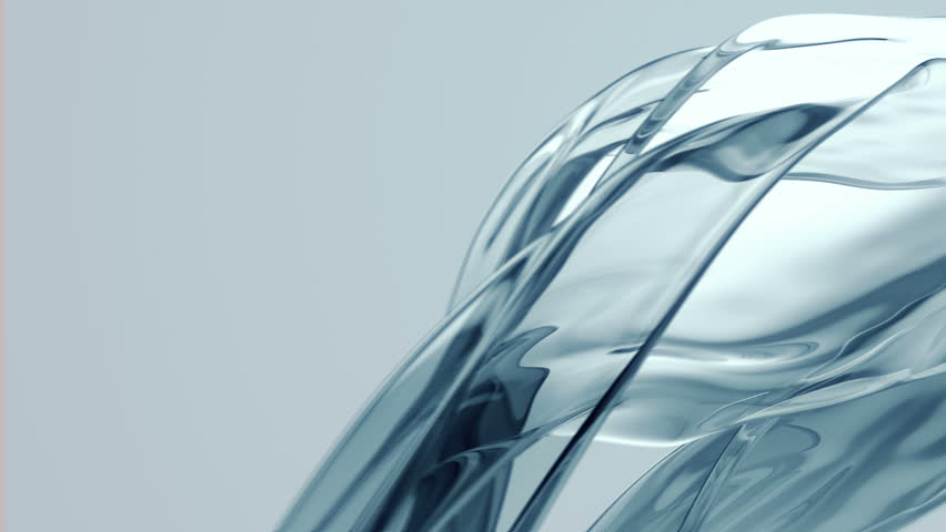 3 glassy strips flowing by wind + alpha channel (for compositing) Seamless LOOP