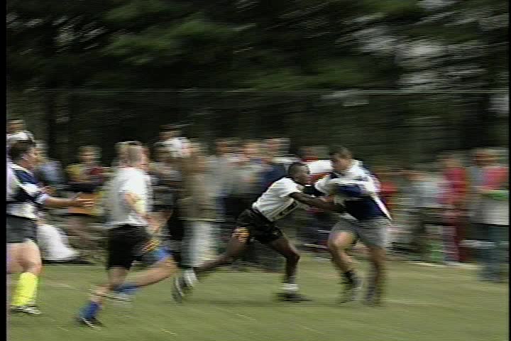Men compete in a Rugby Match