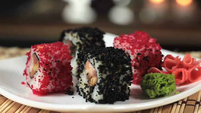 Delicious sushi on a plate. 