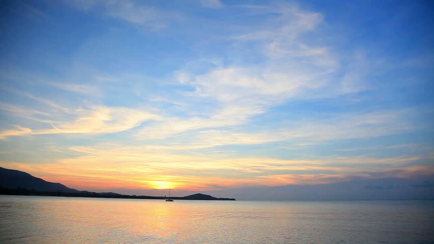 sunset and sea