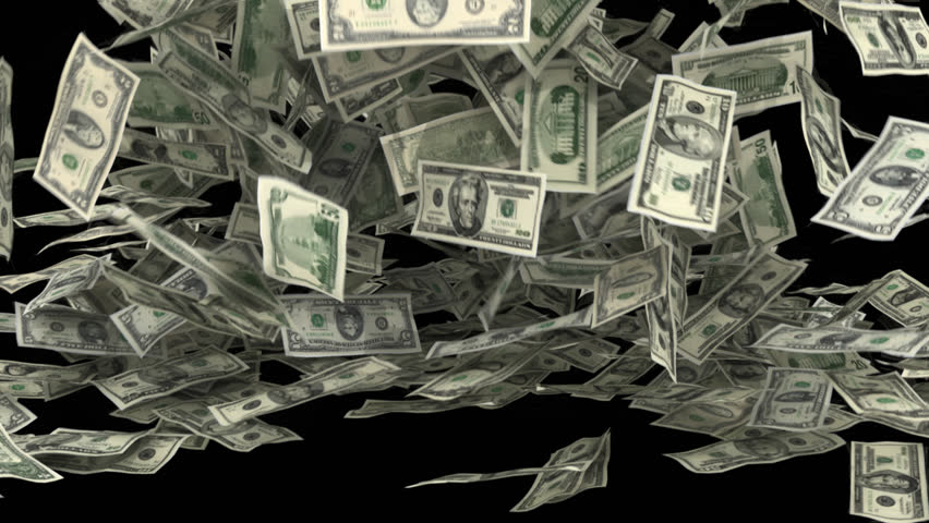 Transition with dollar banknotes.