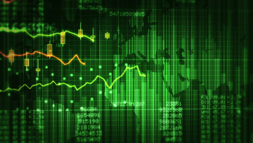 Flow Chart, Stock Market And The World. Stock Footage