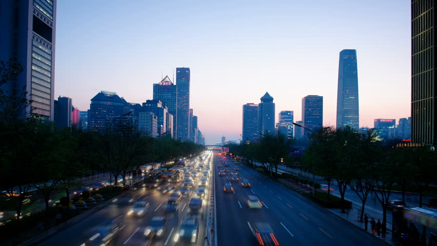 Skyscrapers in Beijing, China Timelapse