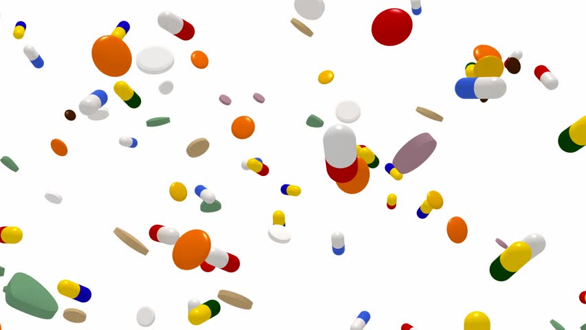Seamless looping falling capsules and pills