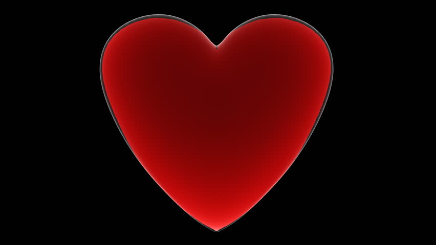 3D animation of broken heart with alpha channel