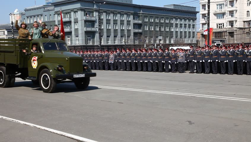 CHELABINSK, RUSSIA - MAY 9: Military parade in honor of 66th anniversary of Victory in Great Patriotic War, 9 May 2011 on Lenin Square in Chelyabinsk, Russia.