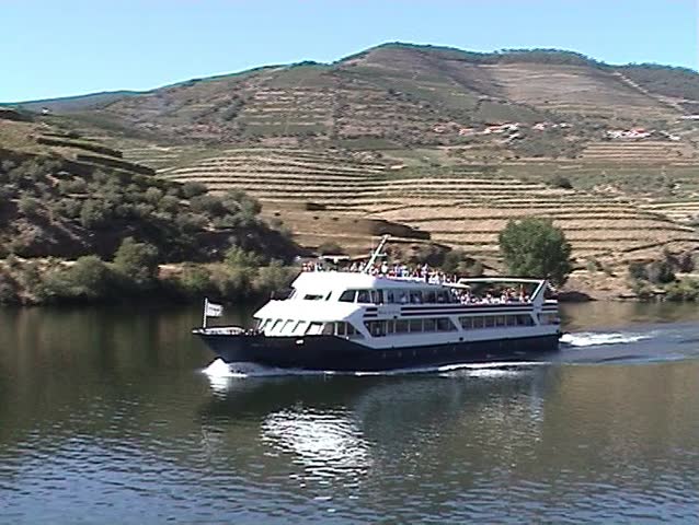 Cruiseship sailing with tourist