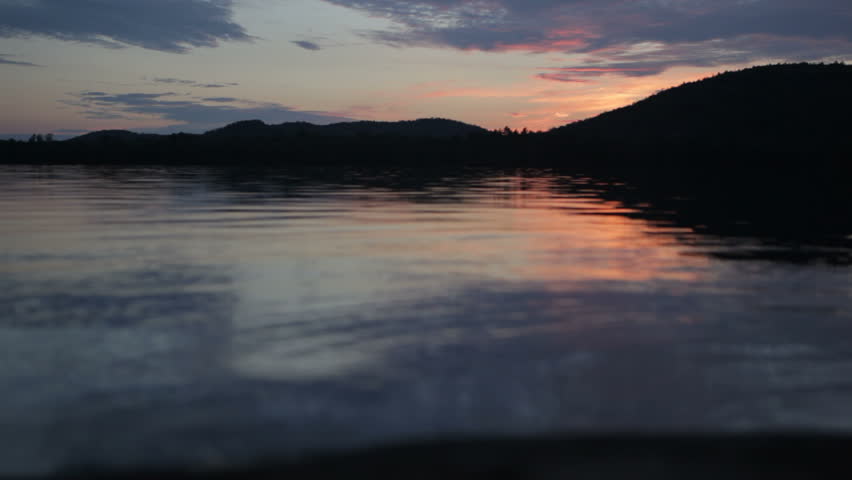 sunset on Lows Lake, Adirondack state park