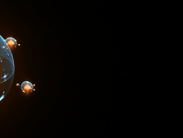 Computer generated satellite or spaceship doing a fly-by in outer space