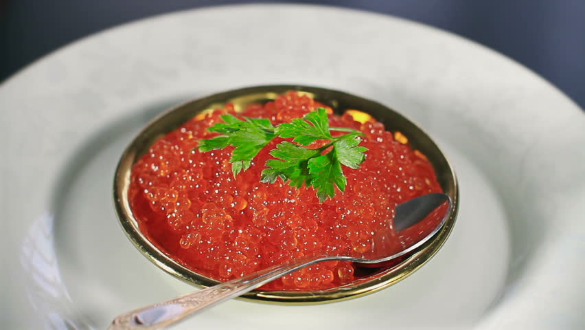 Red caviar, Russian delicacy