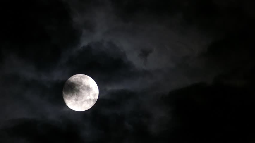 Full Moon Behind Clouds At Night Stock Footage Video 2831005 Shutterstock
