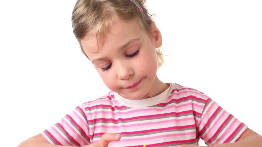 Girl holding small tray with both hands with copy of fast food meal