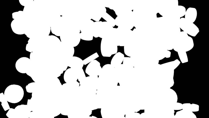 Pills falling and fill whole space. Alpha channel.