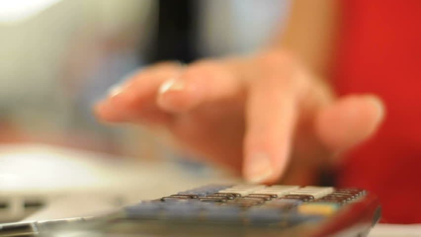 Calculator being used