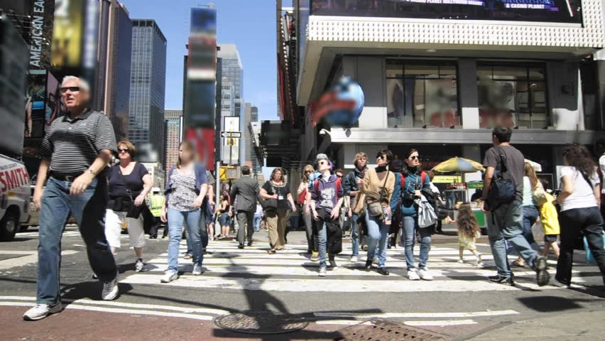 NEW YORK- CIRCA 2009: Timelapse of people in Times Square, New York City circa 2009.