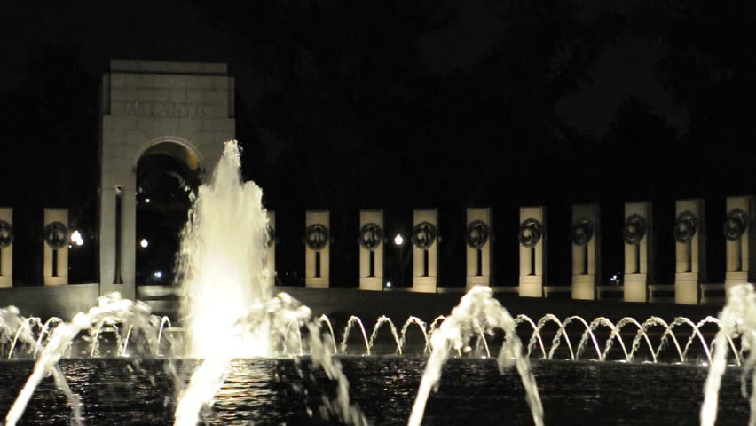 WW II Memorial at night in Washington D.C. circa 2009