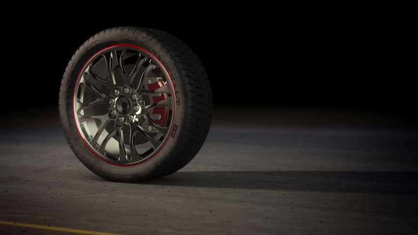 tire Burnout on asphalt, creates lots of fire & heat seamless loop