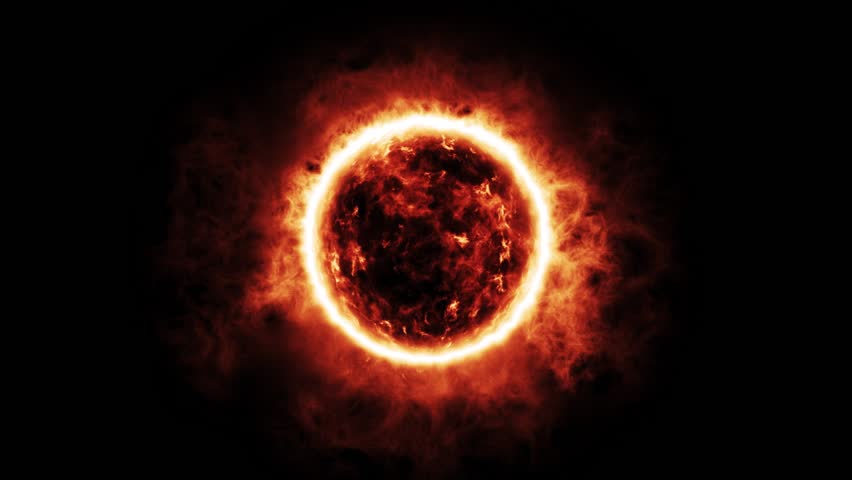 Sun / Fireball Burning In Space - Animation Stock Footage Video