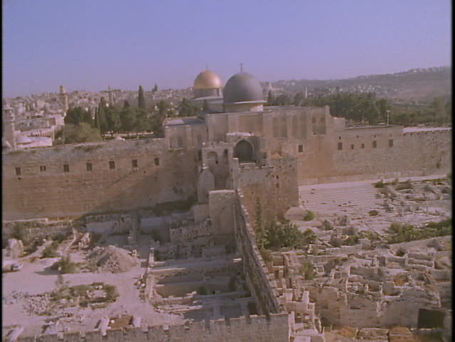 The Temple Mount towers over Jerusalem in this spectacular aerial shot.