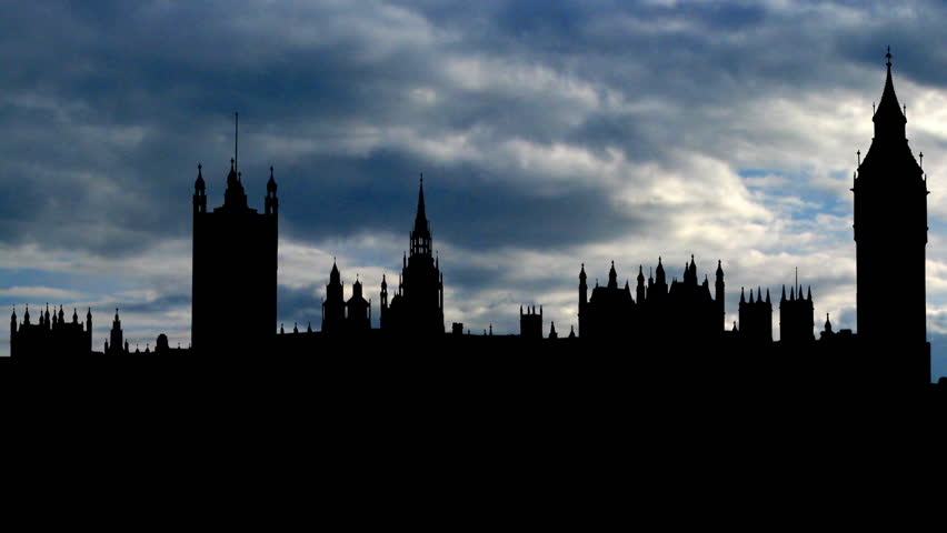 Famous Big Ben, or the Clock Tower,  in London, with the view on Palace of Westminster, also known as the Houses of Parliament, and the Westminster Bridge.