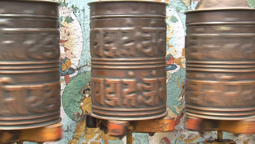 Prayer wheels in Kathmandu, Nepal