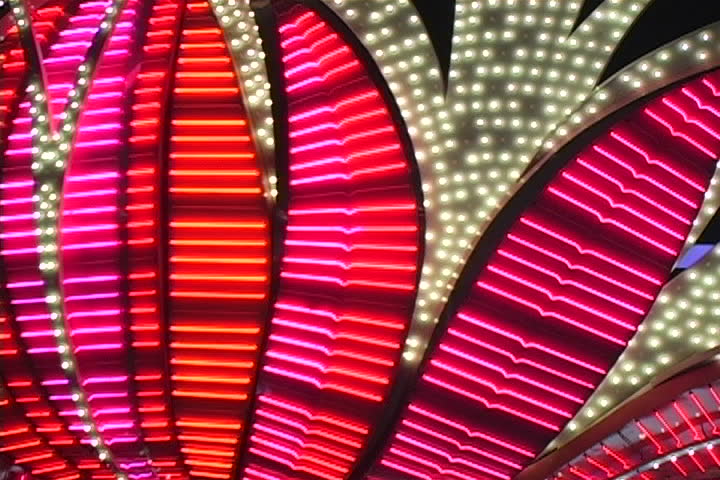 A view of flickering lights on the Las Vegas strip.