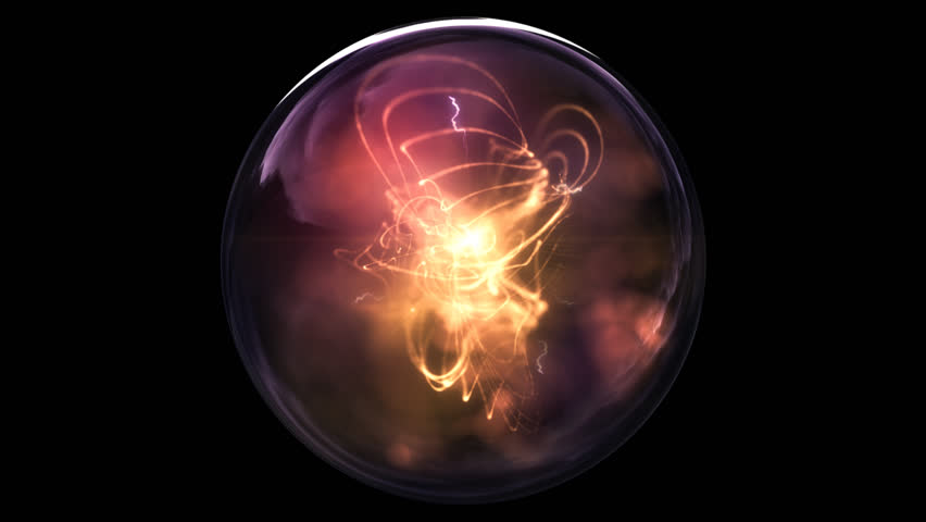 Magic Sphere with mystic particles and lightning looping animation.
