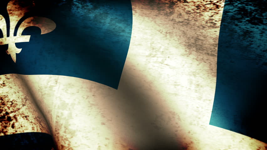 Quebec Flag Waving, grunge look