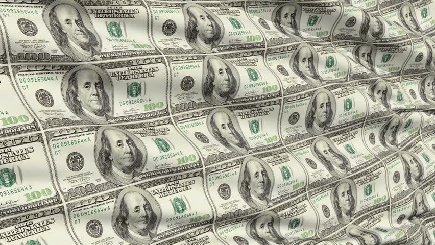 Crumpled sheet of uncut American 100 dollar banknotes straight from the printers press., concept counterfeiting,seamless looping