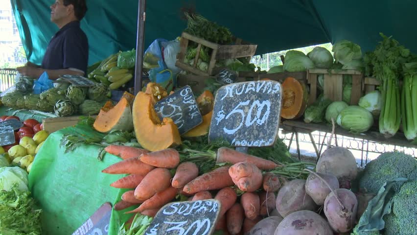 SANTIAGO, CHILE - CIRCA 2009: Produce for sale in a farmer's market circa 2009 in Santiago, Chile. 