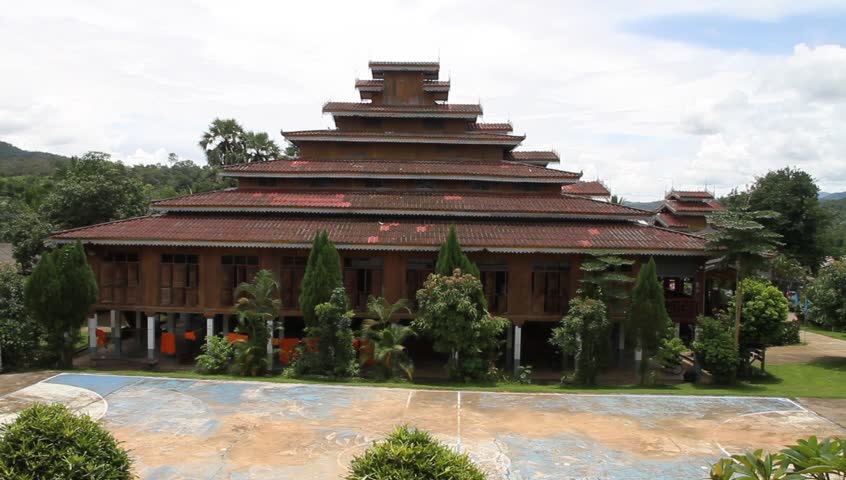 Wooden buddhist temple on the Northen Thailand