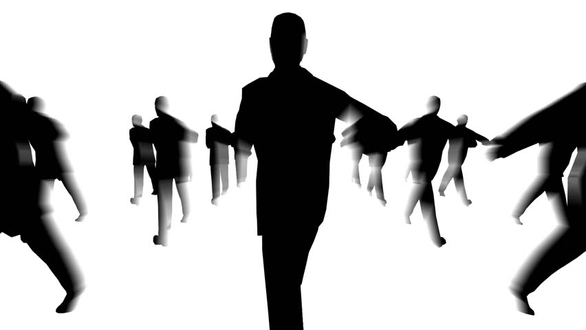 many businessman marching throw you