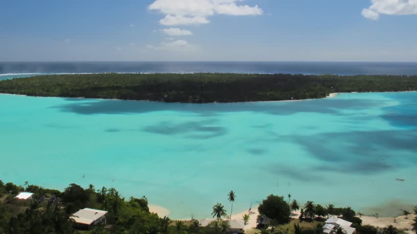 Time Lapse Clouds over beautiful Maupiti Lagoon, French Polynesia 