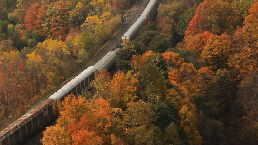 Freight train near Dundas, Ontario, Canada on October 10th, 2011. 