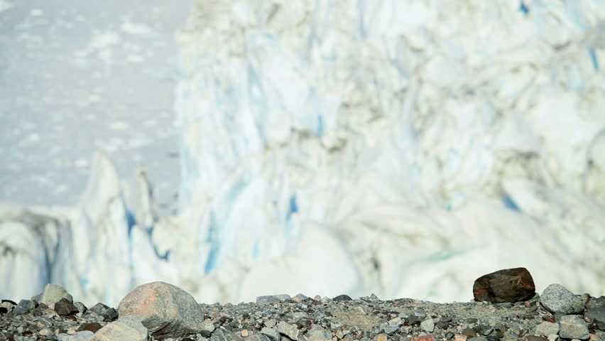 Lone Female Hiking in a Barren Frozen Landscape