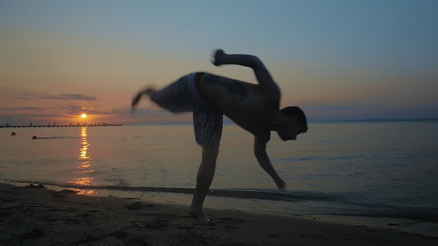 slow motion steadicam clip of a young man with tattoo on body slow motion steadicam clip of a young man with tattoo on body